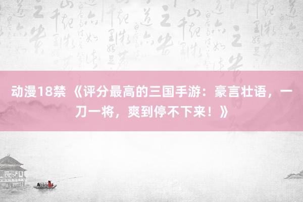 动漫18禁 《评分最高的三国手游：豪言壮语，一刀一将，爽到停不下来！》