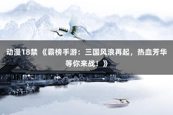动漫18禁 《霸榜手游：三国风浪再起，热血芳华等你来战！》