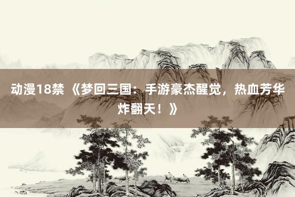 动漫18禁 《梦回三国：手游豪杰醒觉，热血芳华炸翻天！》