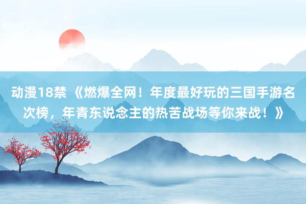 动漫18禁 《燃爆全网！年度最好玩的三国手游名次榜，年青东说念主的热苦战场等你来战！》